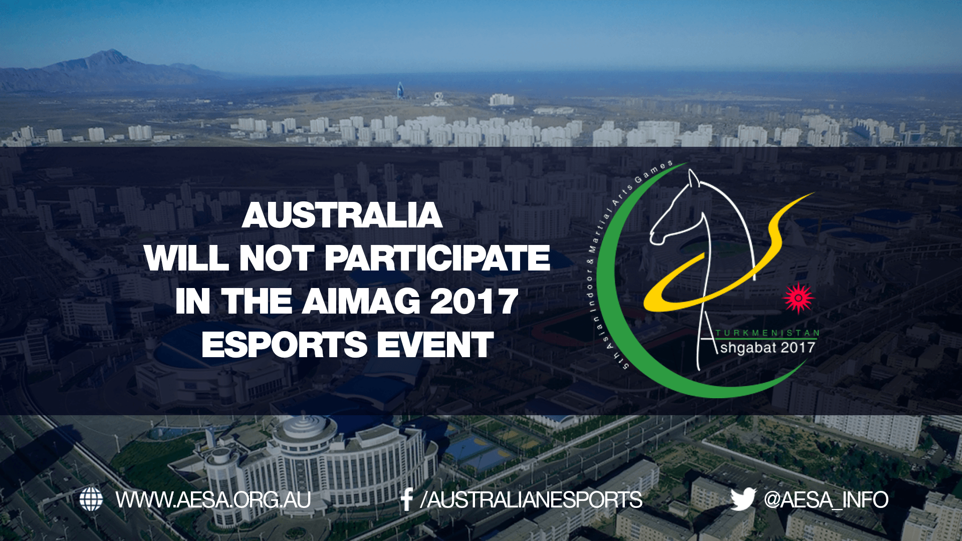 Australia will not participate in AIMAG 2017 esports event